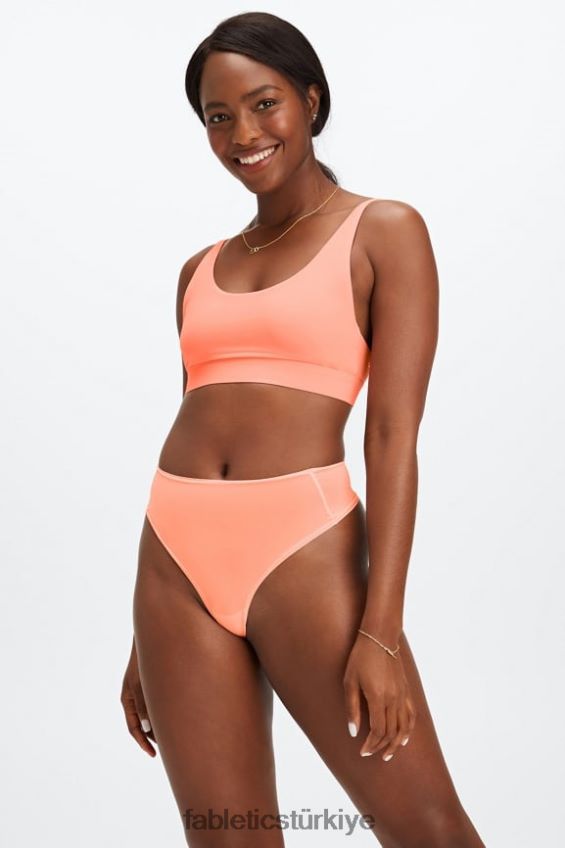 tr Fabletics kadınlar ince dokunuşlu yuvarlak yakalı bralet mercan 40R06B1572