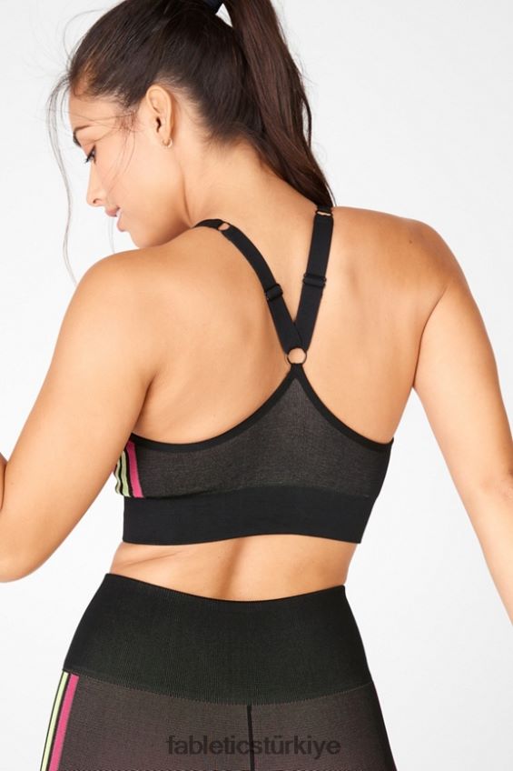 tr Fabletics kadınlar koridor dikişsiz sutyen pembe şerit çok 40R06B1671