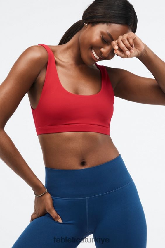 tr Fabletics kadınlar lola düşük etkili spor sutyeni yüksek kırmızı 40R06B1622