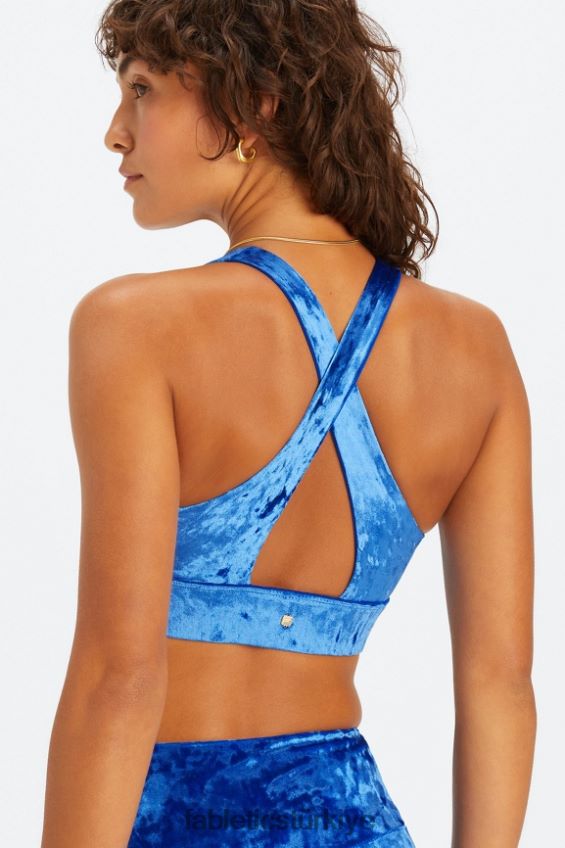 tr Fabletics kadınlar oasis ezilmiş kadife kıvrımlı spor sutyeni celeste 40R06B1529