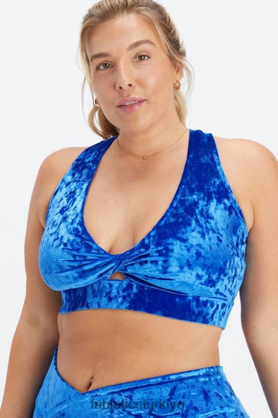 tr Fabletics kadınlar oasis ezilmiş kadife kıvrımlı spor sutyeni celeste 40R06B1530