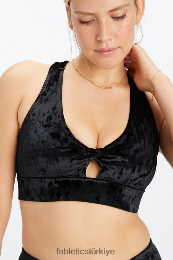tr Fabletics kadınlar oasis ezilmiş kadife kıvrımlı spor sutyeni siyah 40R06B1527