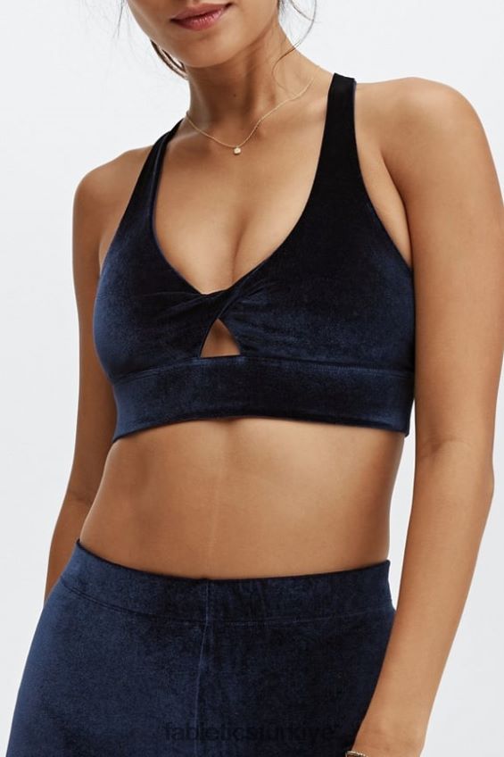 tr Fabletics kadınlar oasis twist kadife spor sutyeni derin donanma 40R06B1639