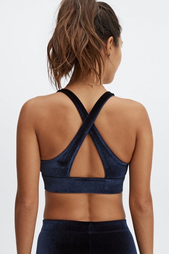tr Fabletics kadınlar oasis twist kadife spor sutyeni derin donanma 40R06B1639