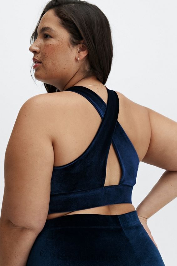 tr Fabletics kadınlar oasis twist kadife spor sutyeni derin donanma 40R06B1640