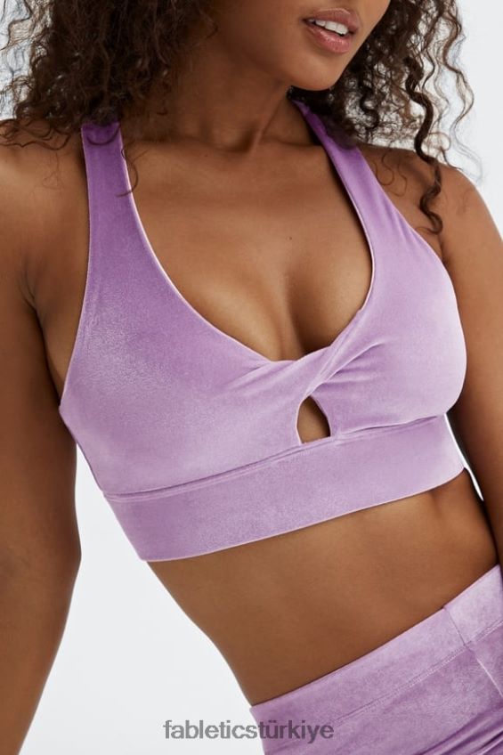 tr Fabletics kadınlar oasis twist kadife spor sutyeni parlak leylak 40R06B1638
