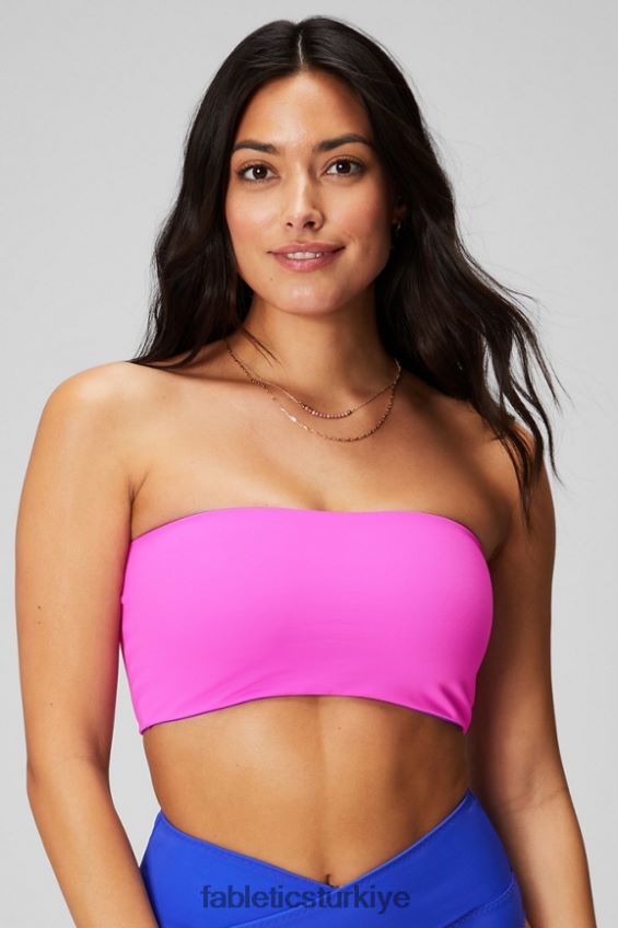 tr Fabletics kadınlar çok giyimli bandeau yüzücü üstü aşırı kraliyet/pembe kaçış 40R06B1504
