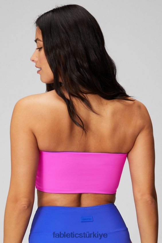 tr Fabletics kadınlar çok giyimli bandeau yüzücü üstü aşırı kraliyet/pembe kaçış 40R06B1504
