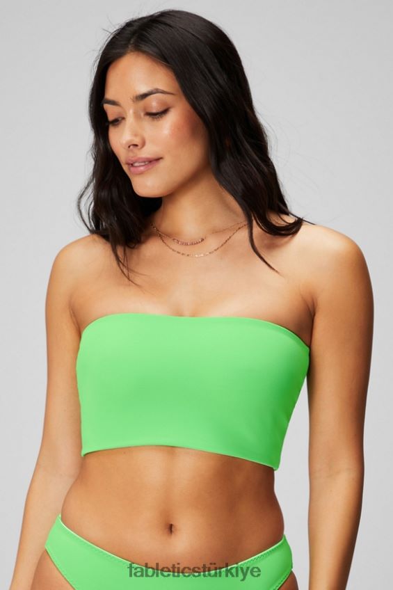 tr Fabletics kadınlar çok giyimli bandeau yüzücü üstü şekerli kireç/hiper çim 40R06B1506