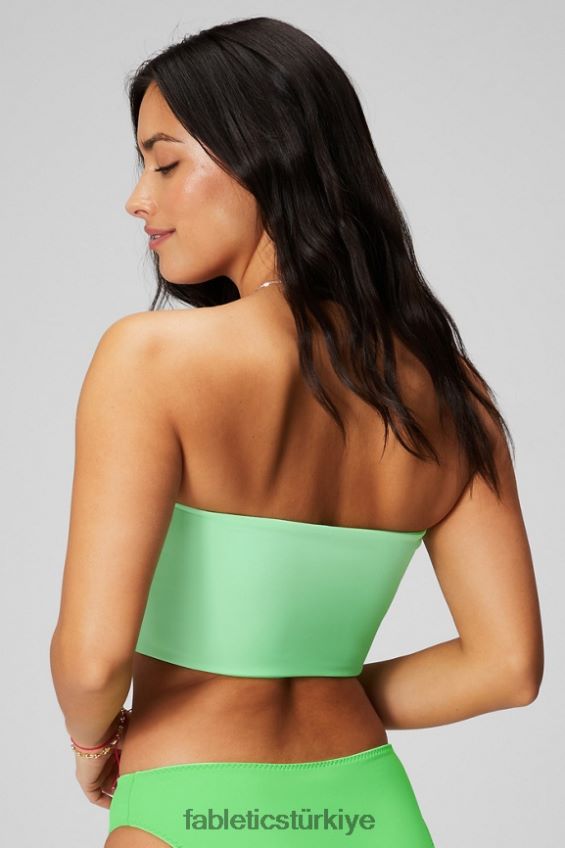 tr Fabletics kadınlar çok giyimli bandeau yüzücü üstü şekerli kireç/hiper çim 40R06B1506
