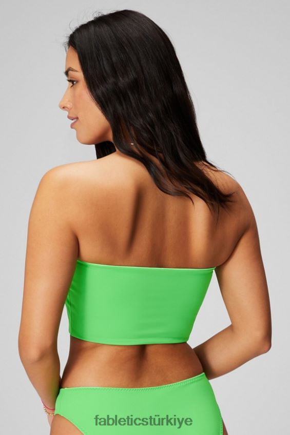 tr Fabletics kadınlar çok giyimli bandeau yüzücü üstü şekerli kireç/hiper çim 40R06B1506
