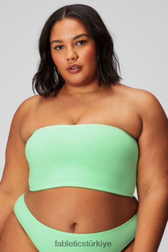tr Fabletics kadınlar çok giyimli bandeau yüzücü üstü şekerli kireç/hiper çim 40R06B1507