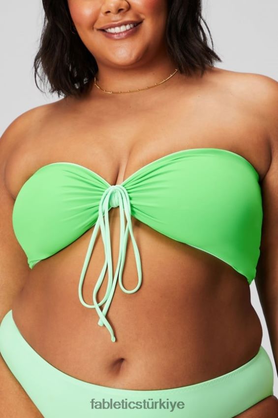 tr Fabletics kadınlar çok giyimli bandeau yüzücü üstü şekerli kireç/hiper çim 40R06B1507