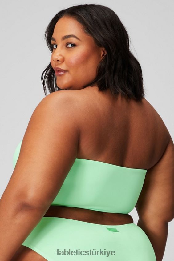 tr Fabletics kadınlar çok giyimli bandeau yüzücü üstü şekerli kireç/hiper çim 40R06B1507
