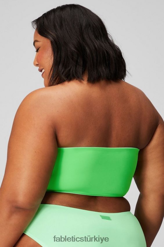 tr Fabletics kadınlar çok giyimli bandeau yüzücü üstü şekerli kireç/hiper çim 40R06B1507