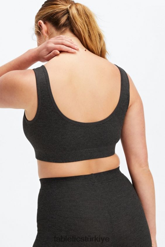 tr Fabletics kadınlar restoreknit arkası açık bralet kara funda 40R06B1549
