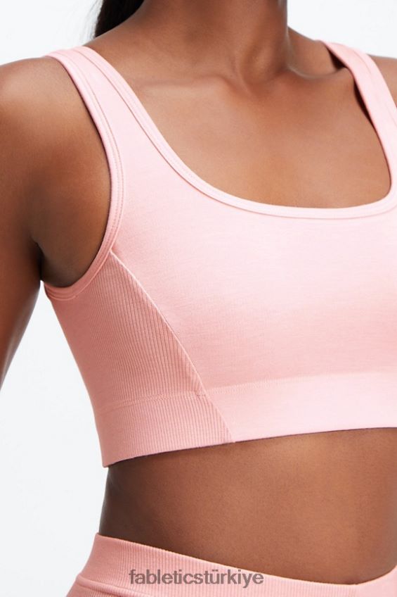 tr Fabletics kadınlar restoreknit arkası açık bralet pembe toz funda 40R06B1548