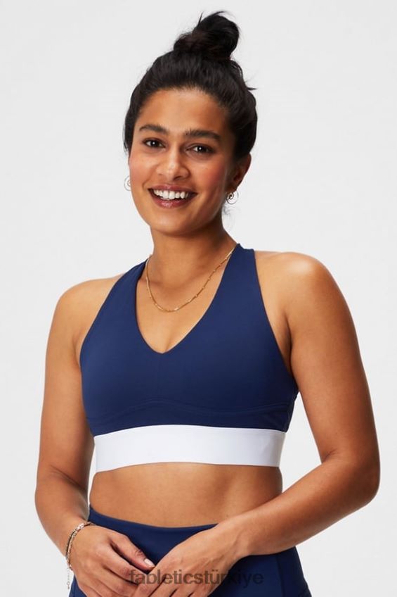 tr Fabletics kadınlar tüm gün her gün sutyen 100 üniversite laciverti/klasik beyaz 40R06B1462