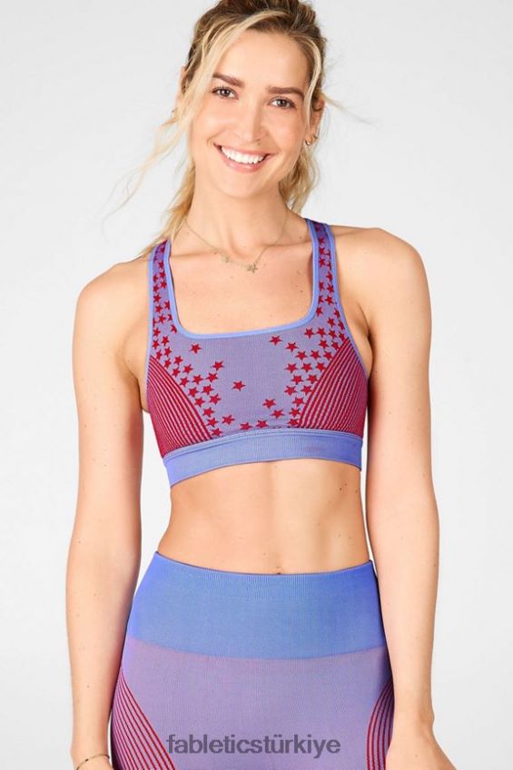 tr Fabletics kadınlar yıldız dikişsiz sutyen kristal mavisi/ruj kırmızısı 40R06B1683