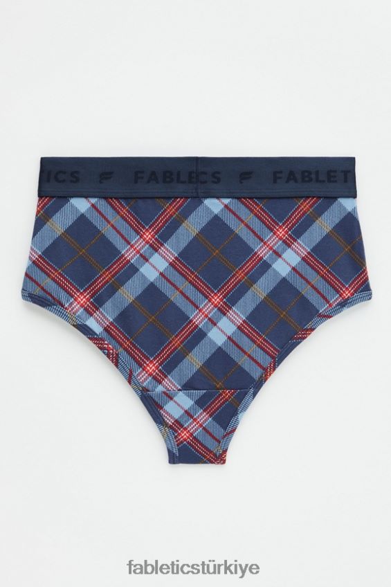 tr Fabletics kadınlar 24-7 yüksek belli külot klasik lacivert tartan 40R06B2870