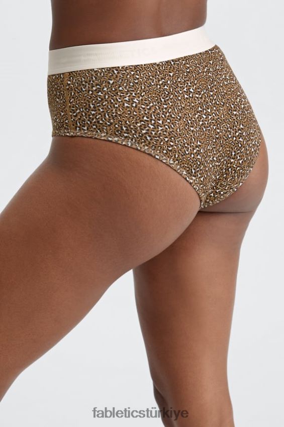 tr Fabletics kadınlar 24-7 yüksek belli külot koyu bronz leopar lekesi 40R06B2866