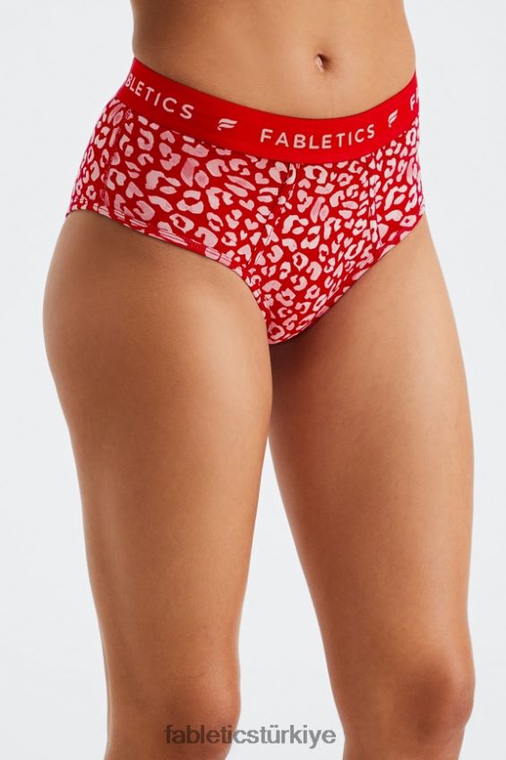 tr Fabletics kadınlar 24-7 yüksek belli külot yüksek kırmızı leopar öpücüğü 40R06B2865