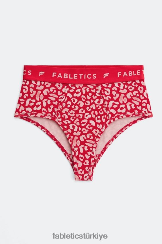 tr Fabletics kadınlar 24-7 yüksek belli külot yüksek kırmızı leopar öpücüğü 40R06B2865