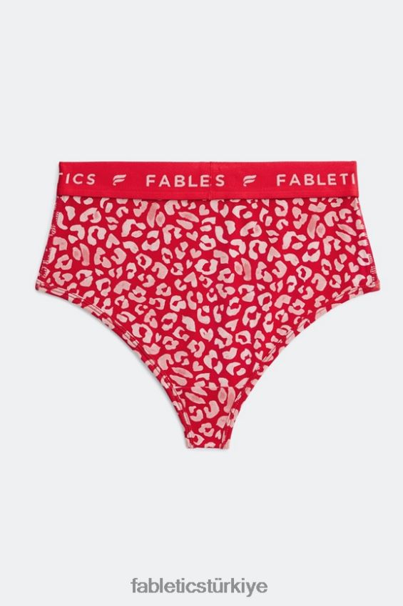 tr Fabletics kadınlar 24-7 yüksek belli külot yüksek kırmızı leopar öpücüğü 40R06B2865