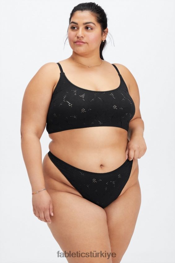 tr Fabletics kadınlar dikişsiz dantel yüksek belli tanga siyah 40R06B2894
