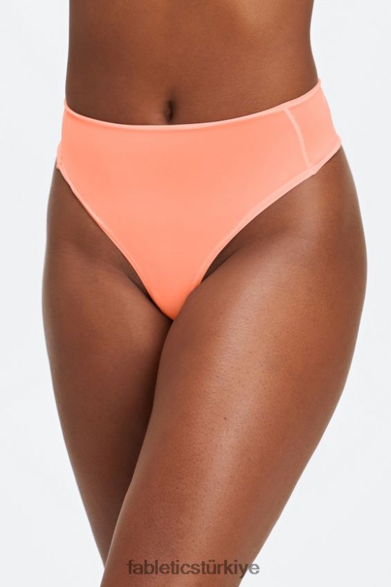 tr Fabletics kadınlar ince dokunuşlu yüksek bel tanga mercan 40R06B2882