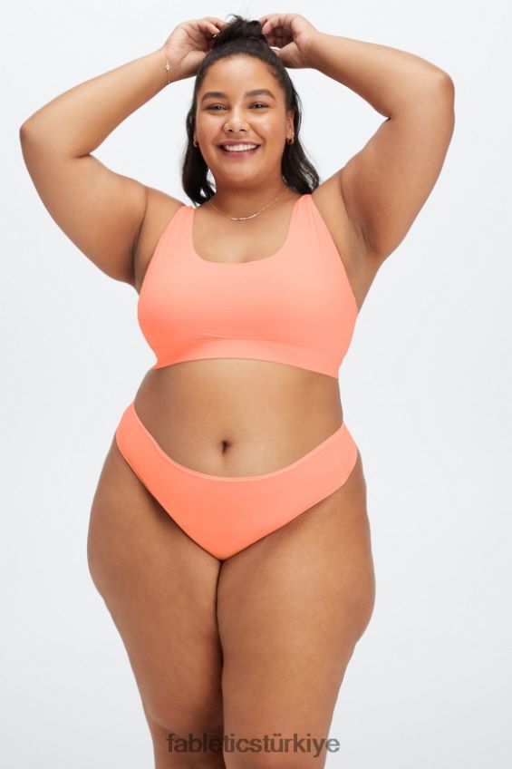 tr Fabletics kadınlar ince dokunuşlu yüksek bel tanga mercan 40R06B2883