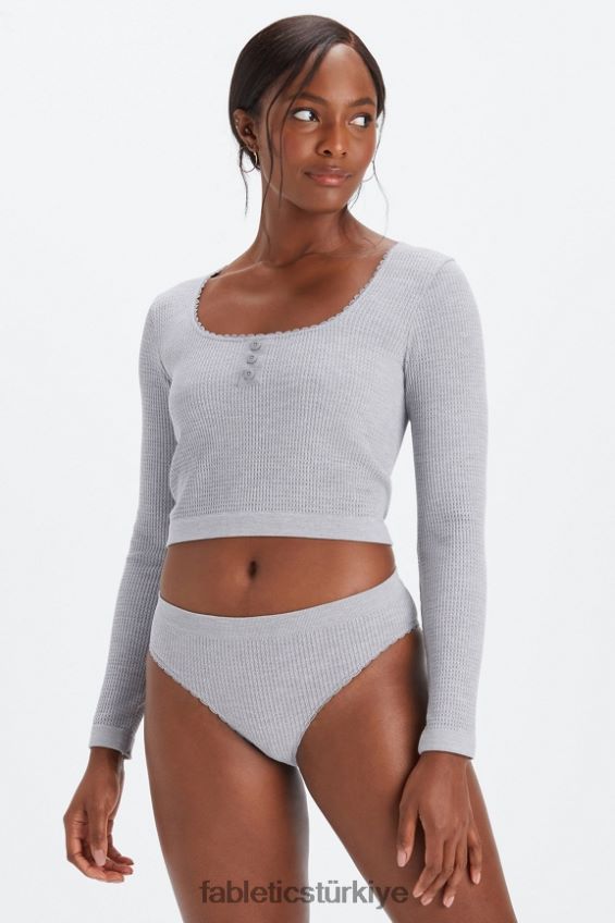 tr Fabletics kadınlar kablo örgü kısa klasik gri melanj 40R06B2821