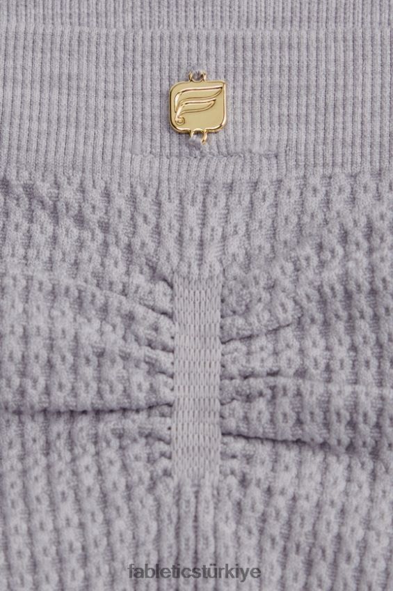 tr Fabletics kadınlar kablo örgü kısa klasik gri melanj 40R06B2821