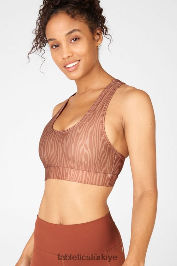 tr Fabletics kadınlar adaçayı baskılı orta etkili spor sutyeni ahşap damarlı 40R06B1918