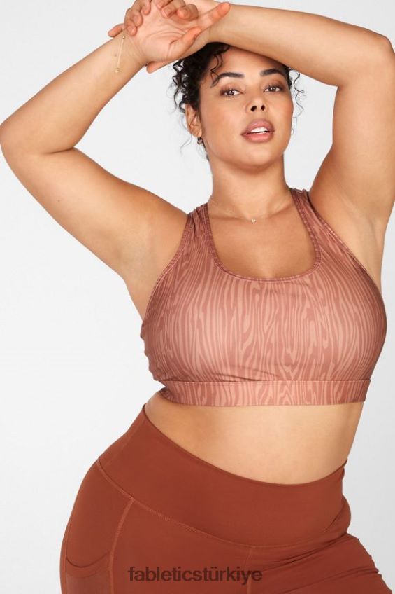 tr Fabletics kadınlar adaçayı baskılı orta etkili spor sutyeni ahşap damarlı 40R06B1919
