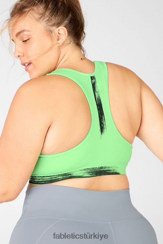 tr Fabletics kadınlar adaçayı baskılı orta etkili spor sutyeni muhabbet kuşu/fırça darbesi 40R06B1942