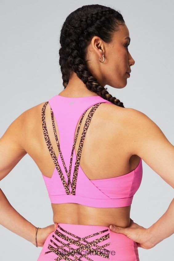 tr Fabletics kadınlar boost orta etkili spor sutyeni 119 elektrikli gül/dalgalı çita 40R06B1779