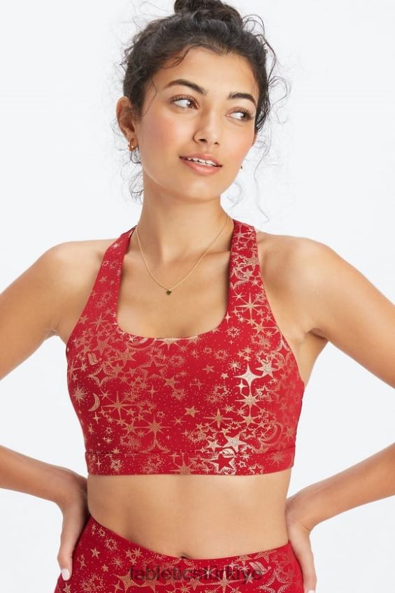 tr Fabletics kadınlar boost orta etkili spor sutyeni 120 koyu kırmızı folyo yıldız tozu/altın 40R06B1783