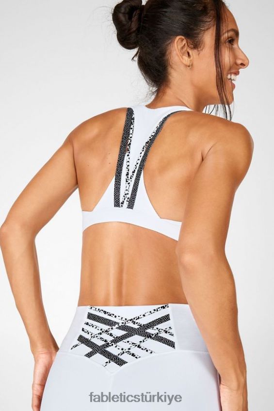 tr Fabletics kadınlar boost orta etkili spor sutyeni 121 beyaz/mikro nokta/benekli 40R06B1788