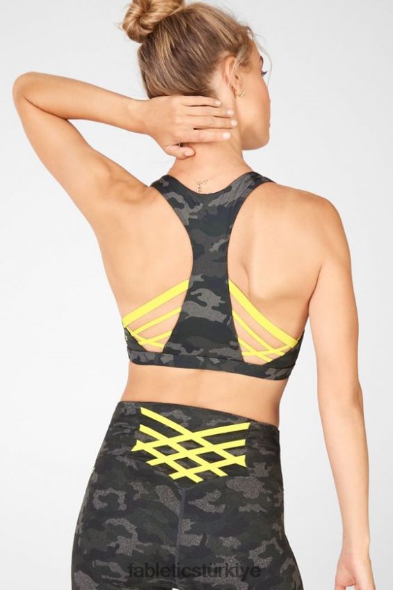 tr Fabletics kadınlar boost orta etkili spor sutyeni 126 kömür kamuflajı/yaprak 40R06B1813