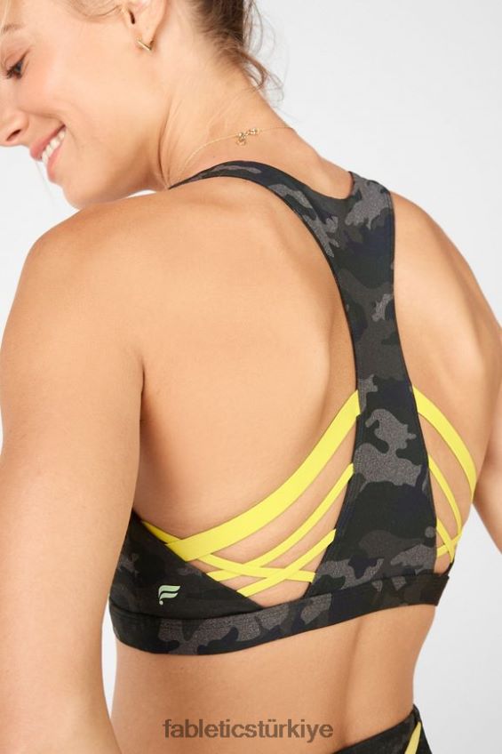 tr Fabletics kadınlar boost orta etkili spor sutyeni 126 kömür kamuflajı/yaprak 40R06B1813
