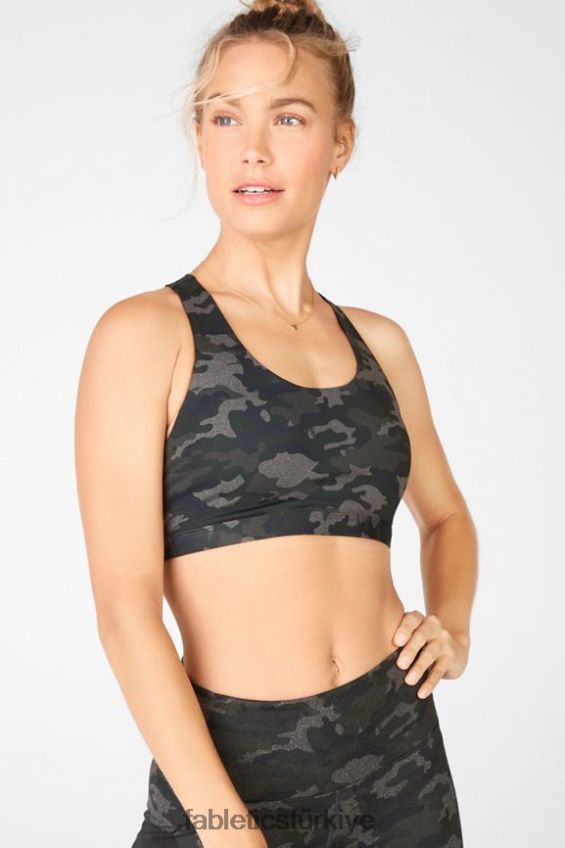 tr Fabletics kadınlar boost orta etkili spor sutyeni 126 kömür kamuflajı/yaprak 40R06B1813