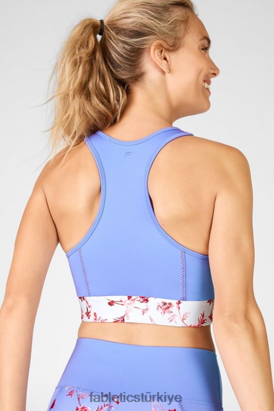 tr Fabletics kadınlar claire midi orta etkili spor sutyeni kristal mavisi/beyaz çiçek 40R06B1935