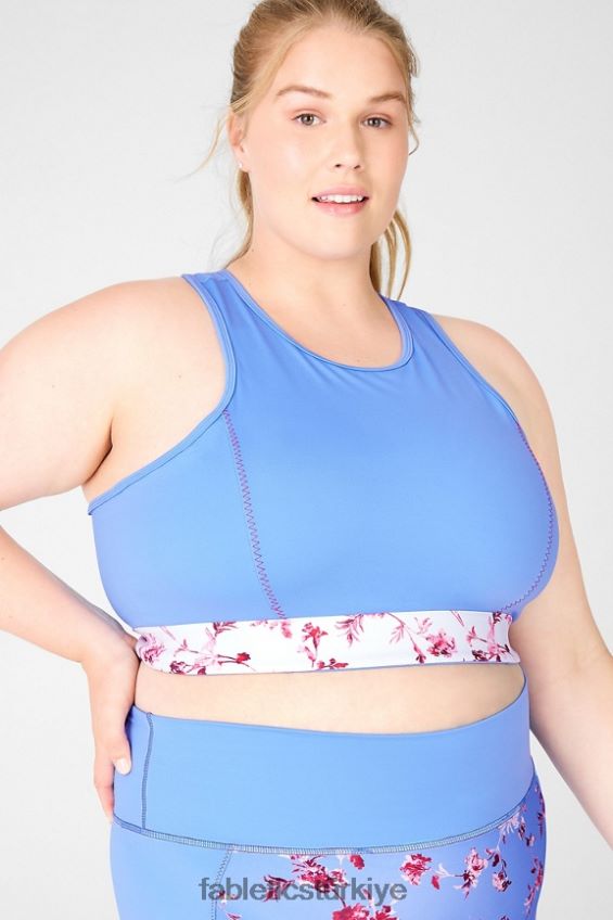 tr Fabletics kadınlar claire midi orta etkili spor sutyeni kristal mavisi/beyaz çiçek 40R06B1936