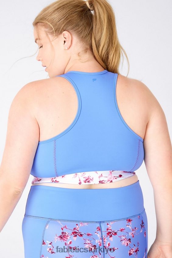 tr Fabletics kadınlar claire midi orta etkili spor sutyeni kristal mavisi/beyaz çiçek 40R06B1936