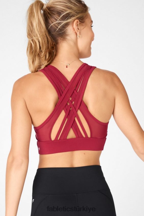 tr Fabletics kadınlar faye orta etkili spor sutyeni tuğla 40R06B1909