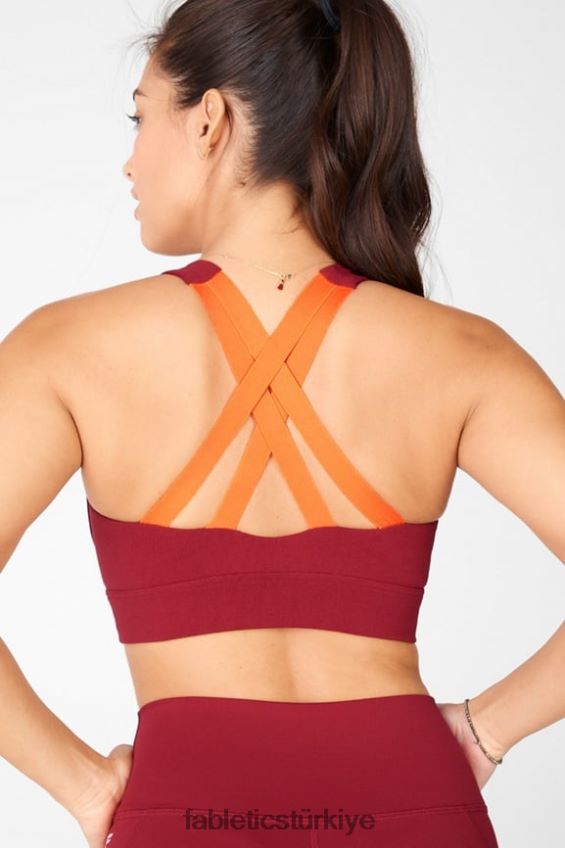 tr Fabletics kadınlar freya heykeltraş sporcu sütyeni tuğla/mandalina 40R06B1899