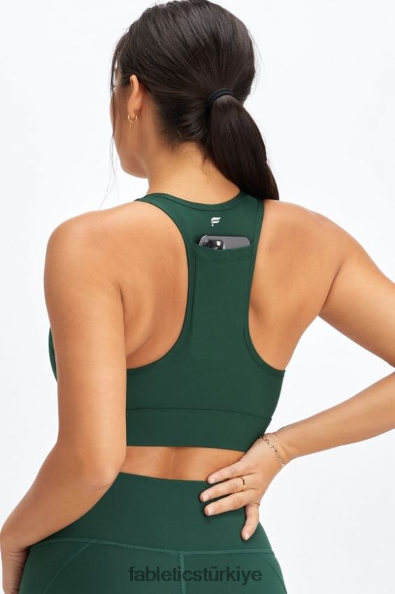 tr Fabletics kadınlar hareket halinde orta etkili spor sutyeni 112 koyu çam 40R06B1741