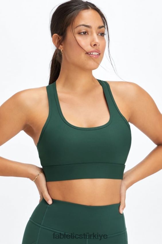 tr Fabletics kadınlar hareket halinde orta etkili spor sutyeni 112 koyu çam 40R06B1741
