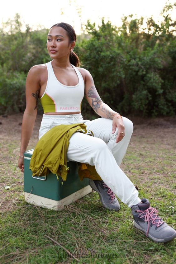 tr Fabletics kadınlar hareket halinde orta etkili spor sutyeni 112 nane grisi/zeytinlik 40R06B1739